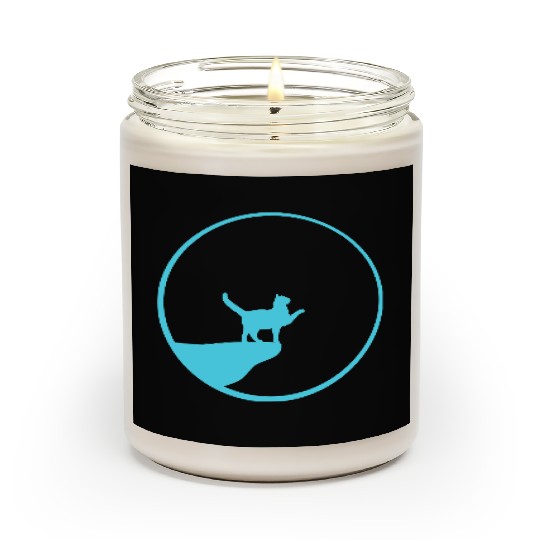 Cat Moon Cliff At Night Werewolf Round Howling Fun Scented Candles