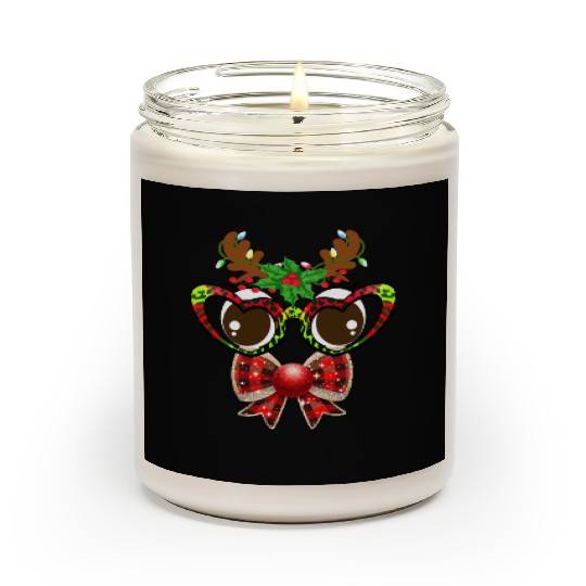 Coquette Bow Reindeer Face Christmas Sunglasses Scented Candles