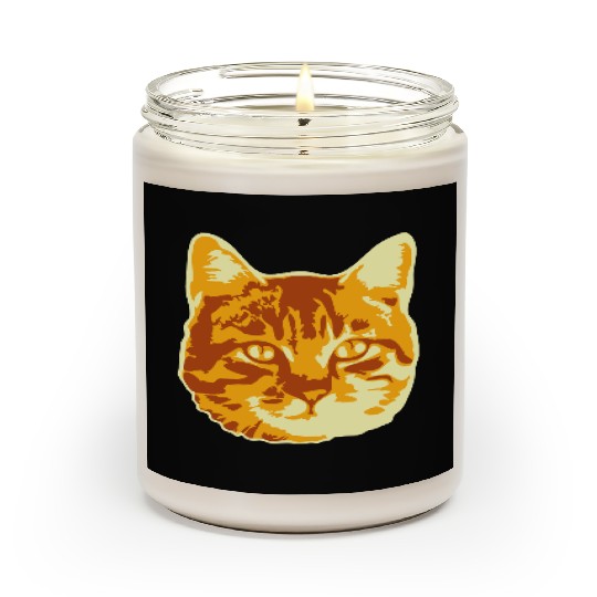 Cool Pretty Cat Head Realistic Looking Face Design Scented Candles