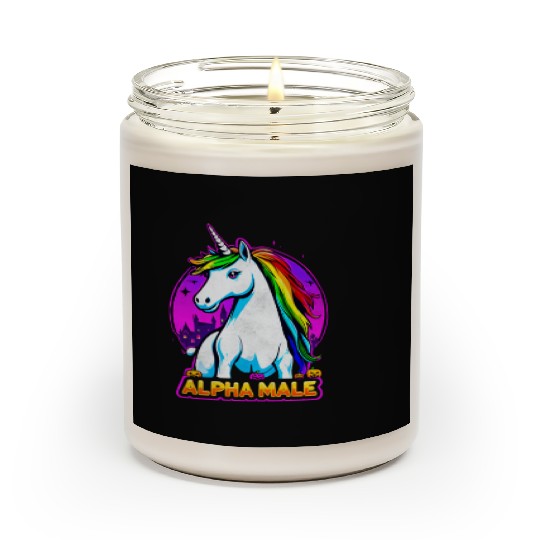 Alpha male LGBT unicorn Halloween Neon Colors Scented Candles