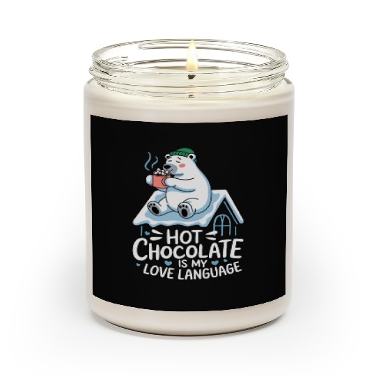 Hot Chocolate Is My Love Language Cozy Polar Bear Scented Candles