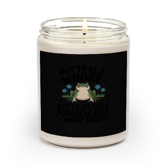 Funny Frog Forehead Kiss Sarcastic Frog Humor Scented Candles
