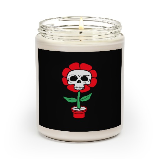 Evil Skull Flower Horror Halloween Skeleton Head Scented Candles