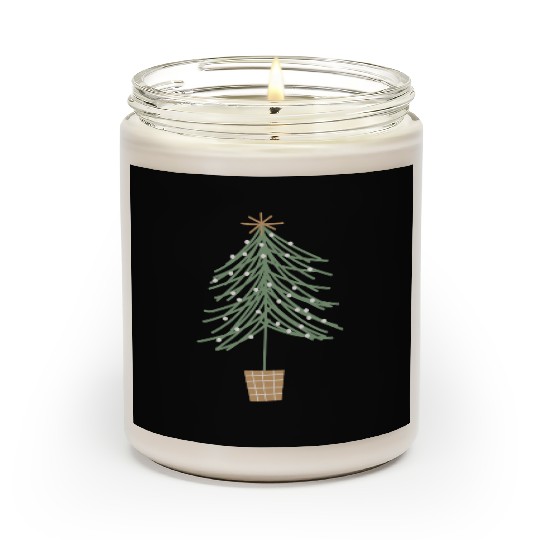 Snowy Christmas Tree with Star  Scented Candles