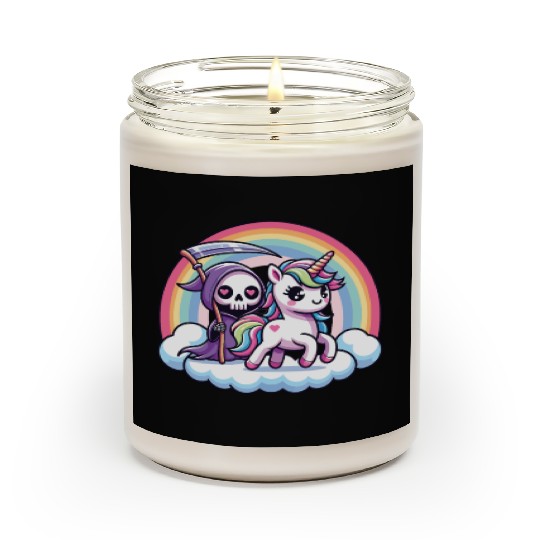 Cute Reaper And Unicorn Rainbow Scented Candles