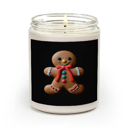 Festive Gingerbread Man Holiday Gift Scented Candles