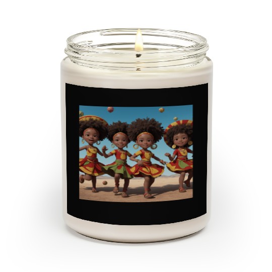 Animated African kids dancing Scented Candles