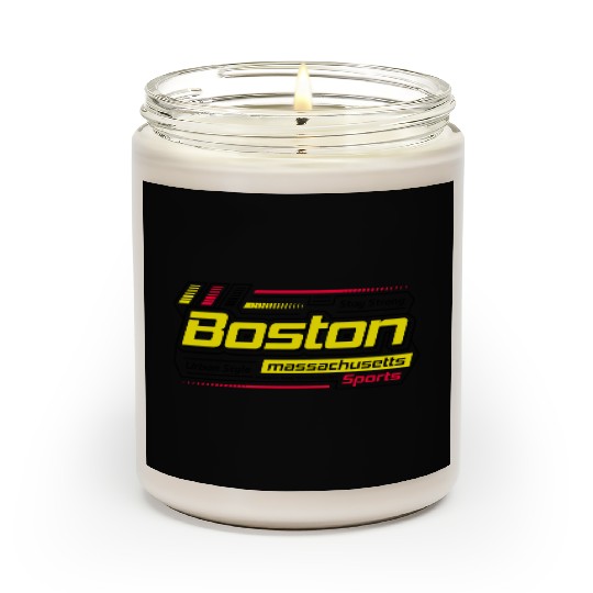Boston Massachusetts Design Modern Sports Yellow Scented Candles