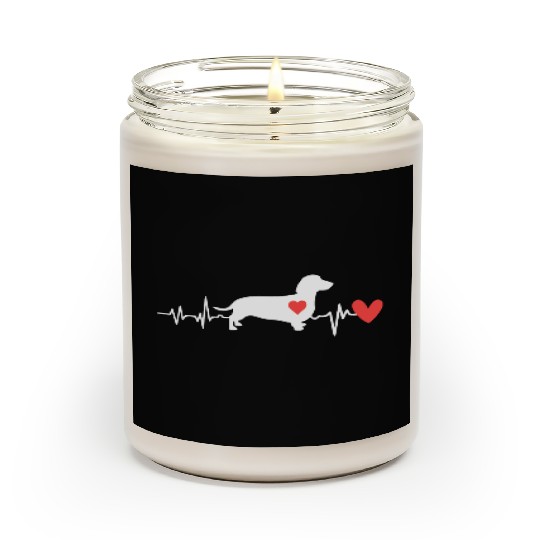 valentine day dogs lover Dachshund Heartbeat Scented Candles