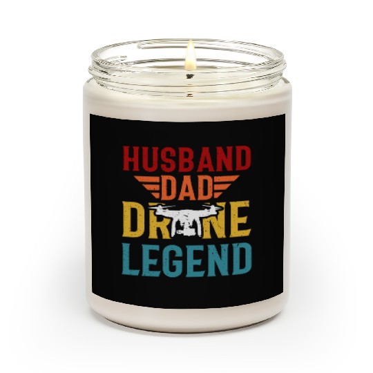 Husband Dad Drone Legend Funny Drone Lover Scented Candles