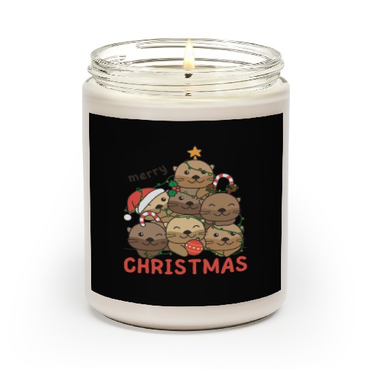 Otter Christmas Tree Merry Christmas Scented Candles