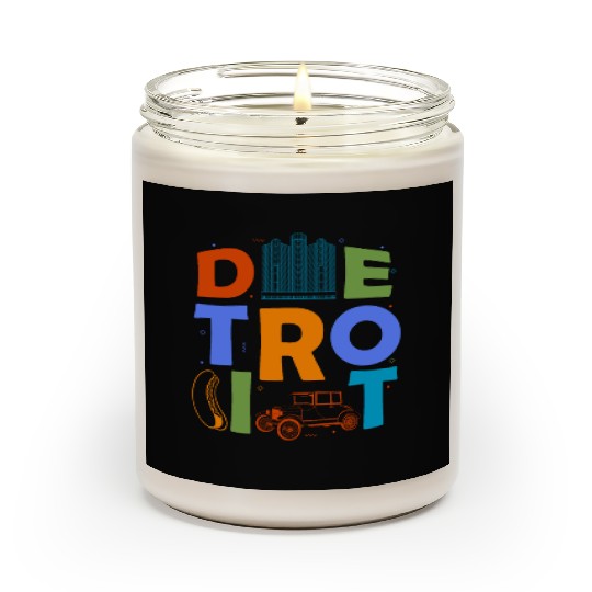 Detroit Souvenir Men Michigan Skyline City Detroit Scented Candles