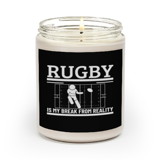 Rugby Is My Break From Reality Funny Rugby Player Scented Candles