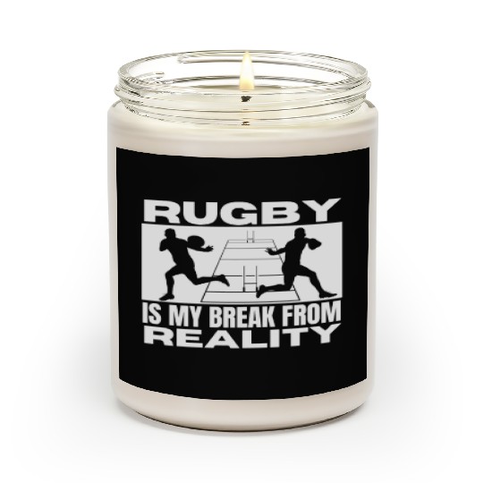 Rugby Is My Break From Reality Funny Rugby Player Scented Candles