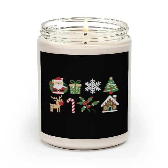 Christmas Icons Santa Tree Reindeer Festive Family Scented Candles
