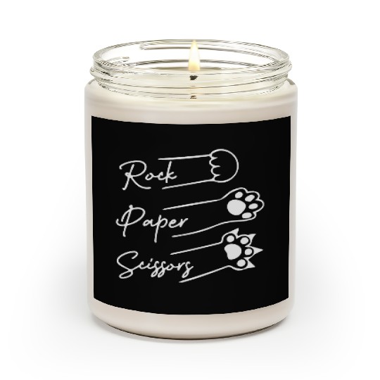Rock Paper Scissors Cute cat lover Scented Candles