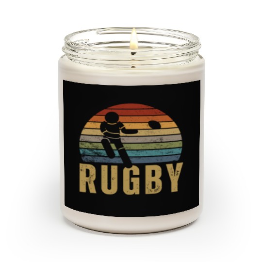 Rugby Player Vintage Retro 70s Design Rugby Scented Candles