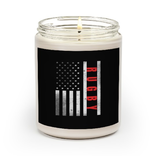 Rugby Player Vintage US Flag Proud Rugby Scented Candles