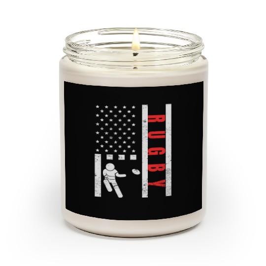 Rugby Player Vintage US Flag Proud Rugby Scented Candles