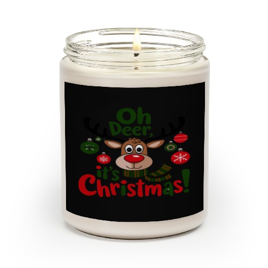 Christmas Reindeer with Festive Ornaments Scented Candles