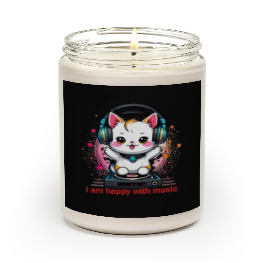 My happy cat musician Scented Candles