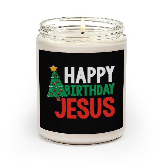 Happy Birthday Jesus Christian Christmas Religious Scented Candles