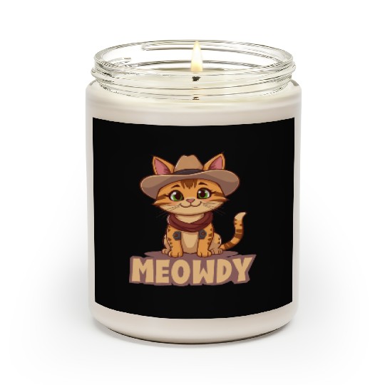 Cowboy Cat "Meowdy" Western yellow wild west cat Scented Candles