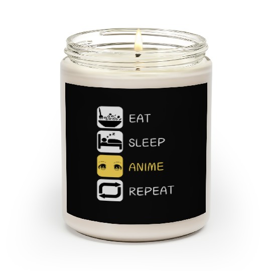 Eat Sleep Anime Repeat Japanese Culture Scented Candles