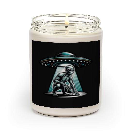 Grey alien UFO Scented Candles