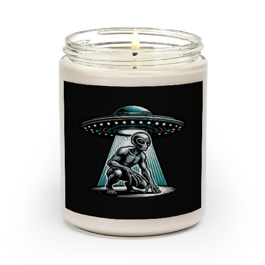 Grey alien UFO Scented Candles