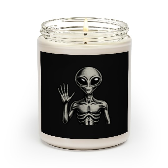 Grey Alien hello Scented Candles