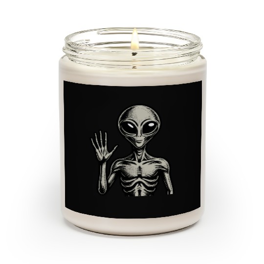 Grey Alien hello Scented Candles