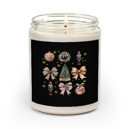 Christmas Coquette Bow, Cute Christmas Tree Scented Candles