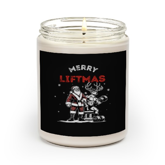 Merry Liftmas Christmas Bodybuilder Gym Workout Scented Candles