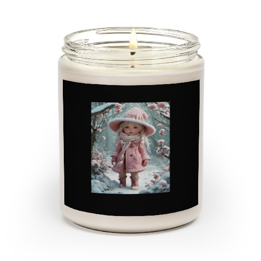 Full body of a realistic sweetness baby chibi girl Scented Candles