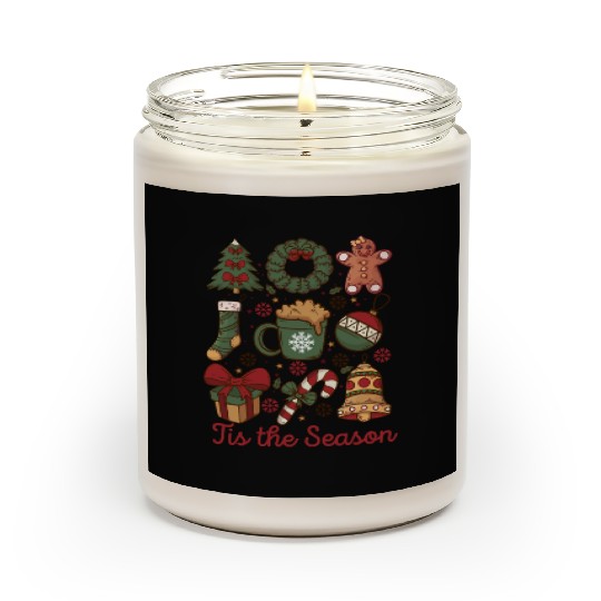 Tis the Season Retro Coquette Cute Christmas Scented Candles