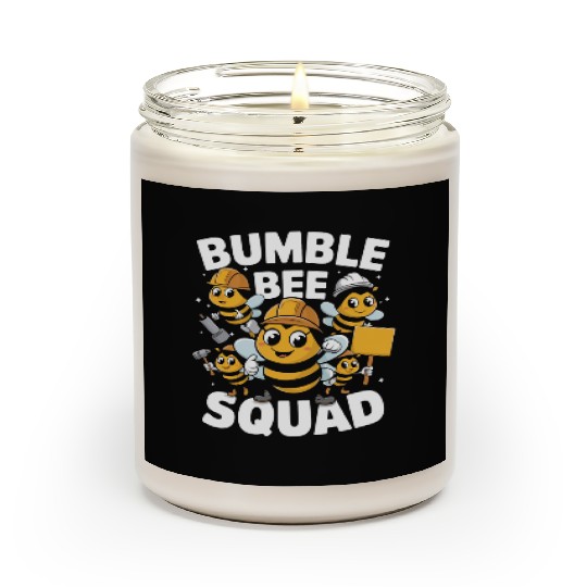 Fun Bumblebee Squad Cartoon Art Scented Candles