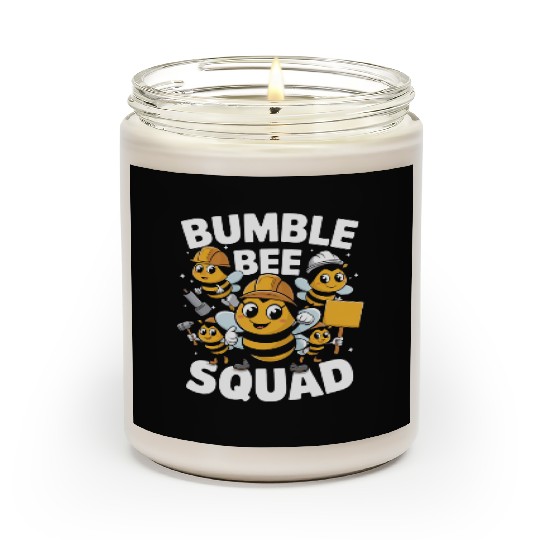 Fun Bumblebee Squad Cartoon Art Scented Candles