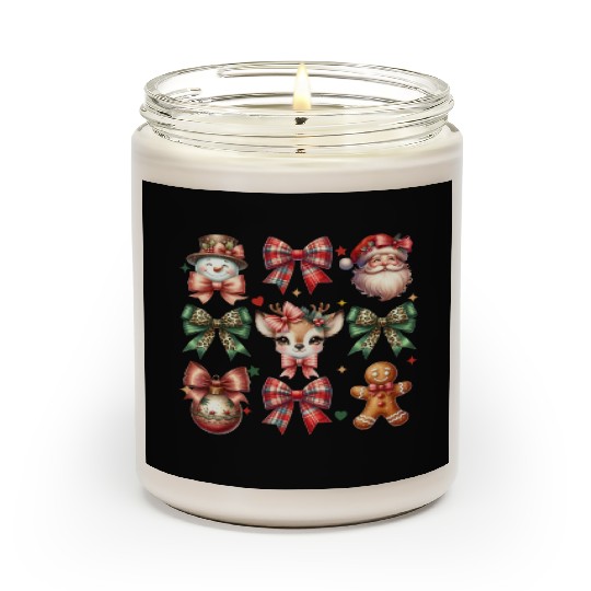 Christmas Coquette Bow Retro Christmas Scented Candles
