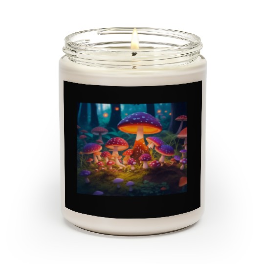 mushrooms in grass Scented Candles