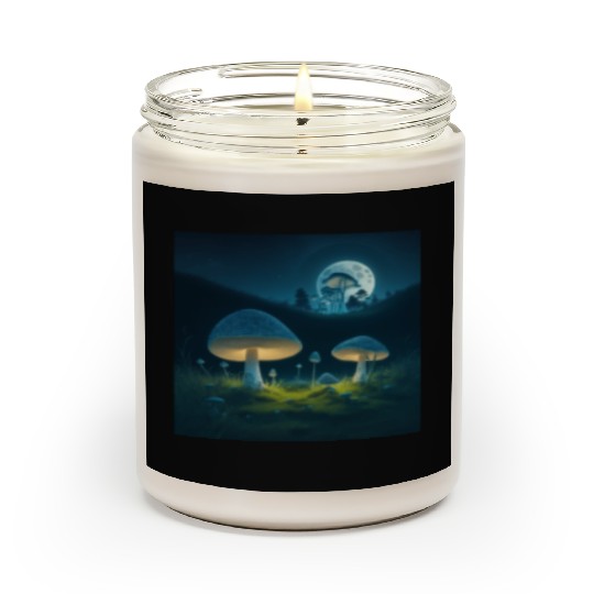 mushrooms in grass Scented Candles