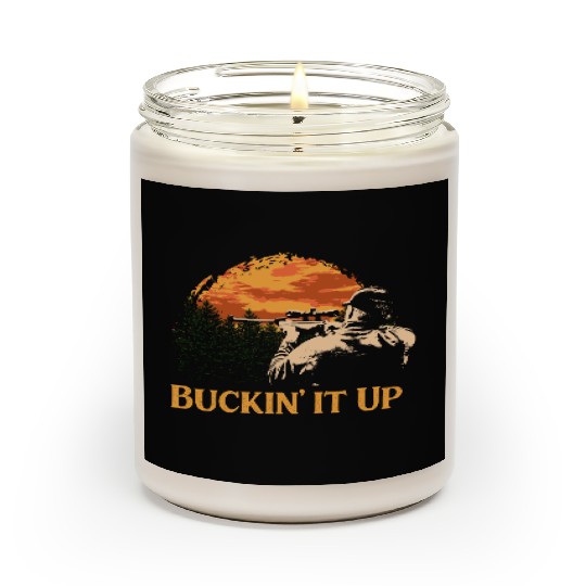 Buckin it Up Deer Hunting Elk Hunter Forest Funny Scented Candles