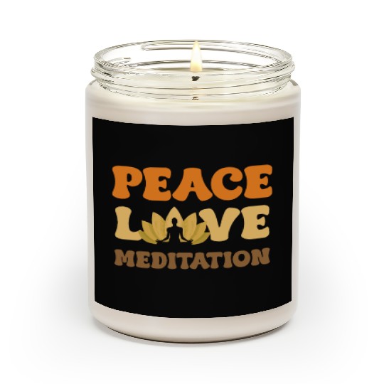 Peace Love Meditation Lotus Mandala Scented Candles