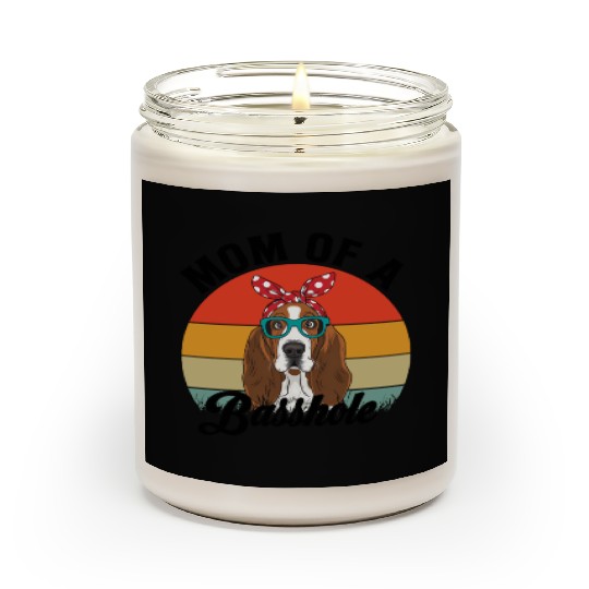 Mom of a Basshole Funny Basset Hound Dog Mom Scented Candles