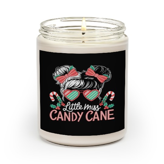 Little Miss Candy Cane Christmas Messy Bun Toddler Scented Candles