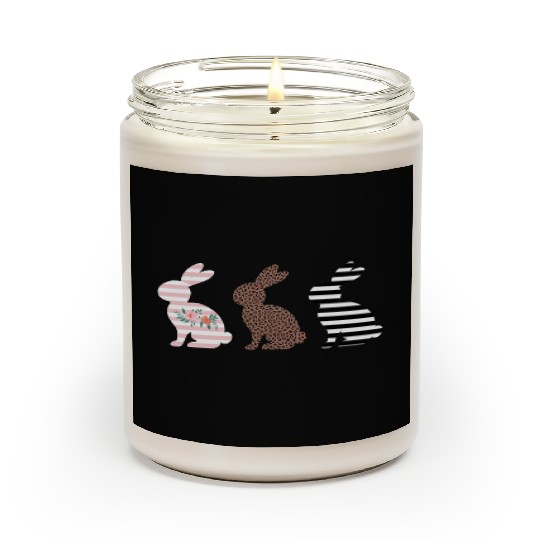Happy Easter Cute Easter Leopard Bunny Rabbit Scented Candles