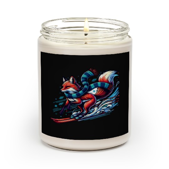 Fox Skiing Adventure in Winter Wonderland Scented Candles