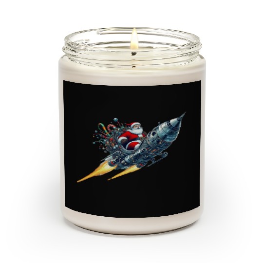 Rocket Sleigh Santa - Futuristic Christmas Gifts Scented Candles