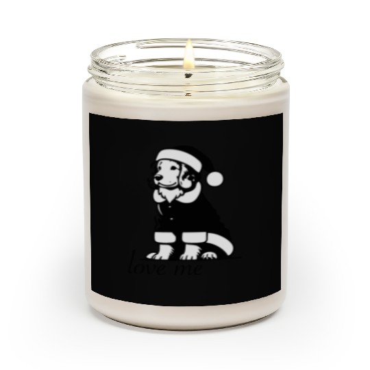 Christmas minimalist golden retriever love me Scented Candles