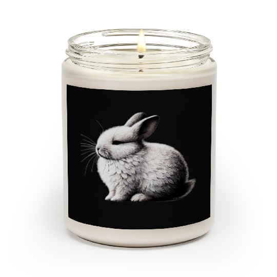 Minimal Whiskers - Peaceful Bunny Art by TSQ Scented Candles